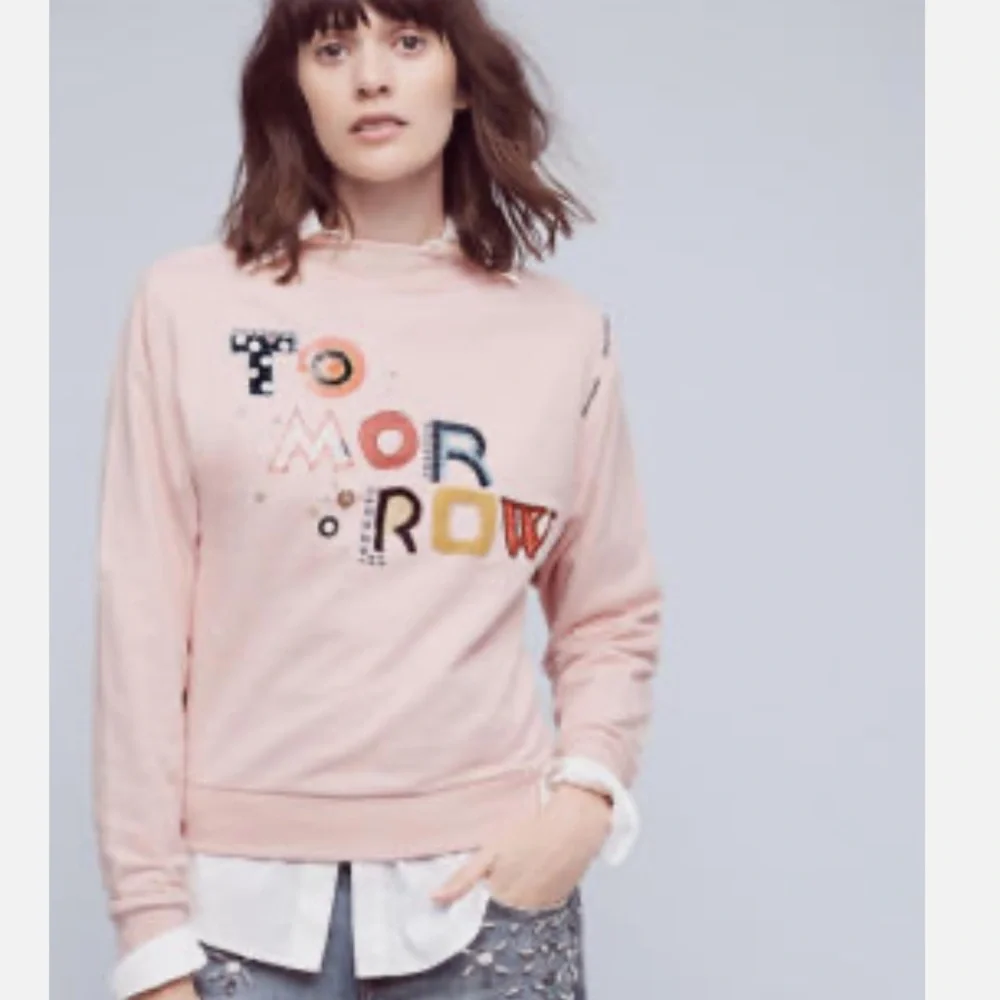 Anthropologie Postmark Tomorrow Embroidered Sequence Beaded Mock Neck Sweater - Picture 4 of 10